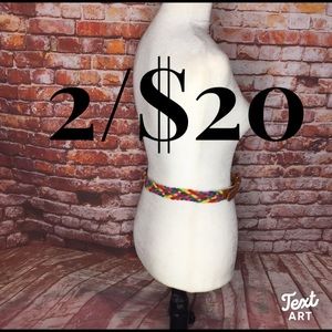 Vintage Y2K Liz Claiborne Braided Rainbow Belt